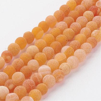 Natural & Dyed Weathered Agate Bead Strands UK-G-P221-6mm-10-1