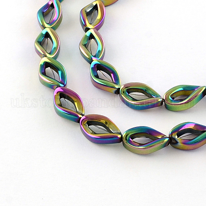 Electroplate Non-magnetic Synthetic Hematite Bead Strands UK-G-S203-01D-1
