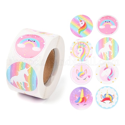 8 Styles Unicorn Paper Stickers UK-DIY-L051-008-1
