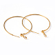 Golden Brass Hoop Earrings UK-X-EC108-4NFG-2