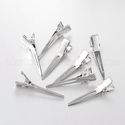 Platinum Plated Jewelry DIY Iron Alligator Hair Clip Findings UK-X-E524Y-1