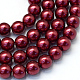 Baking Painted Pearlized Glass Pearl Round Bead Strands UK-HY-Q330-8mm-39-1