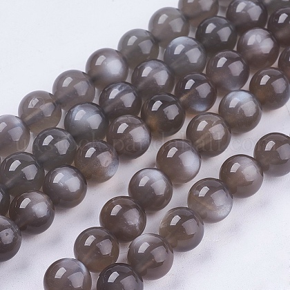 Natural Black Moonstone Beads Strands UK-G-J157-8mm-05-1