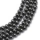 Non-Magnetic Synthetic Hematite Beads Strands UK-G-H1624-8mm-2-3