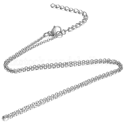 304 Stainless Steel Cable Chain Necklace UK-STAS-T040-PJ204-40-1
