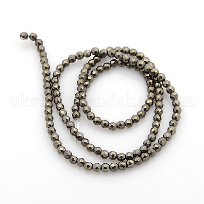 Electroplate Non-magnetic Synthetic Hematite Beads Strands UK-G-O008-04-1