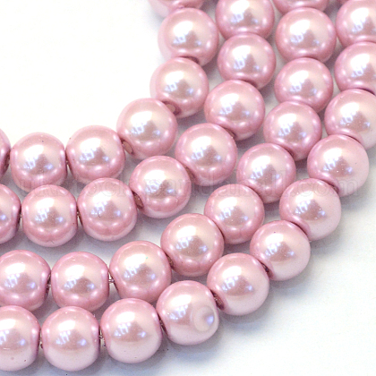 Baking Painted Pearlized Glass Pearl Round Bead Strands UK-HY-Q003-6mm-47-1