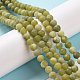 Round Frosted Natural TaiWan Jade Bead Strands UK-G-M248-6mm-02-7