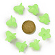 Green Frosted Transparent Acrylic Flower Beads UK-X-PLF018-05-3