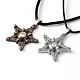 Star Couples Leather Pendant Necklaces for Valentin's Day UK-NJEW-P127-018-K-1