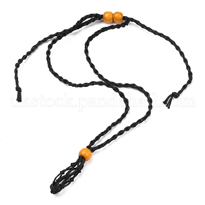 Adjustable Braided Waxed Cord Macrame Pouch Necklace Making UK-NJEW-I243-A06-1