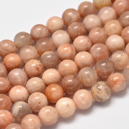 Round Natural Sunstone Beads Strands UK-G-I176-09-8mm-1