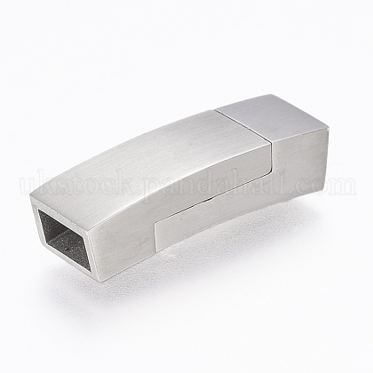 304 Stainless Steel Magnetic Clasps with Glue-in Ends UK-STAS-F130-44P-1