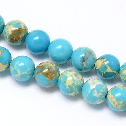 Synthetic Turquoise Round Beads Strands UK-G-N0139-02-6mm-K-1