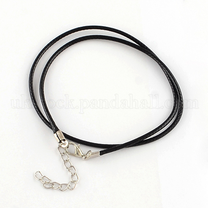Waxed Cotton Cord Necklace Making UK-MAK-S032-1.5mm-101-1