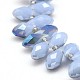 1 Strand Electroplate Imitation Jade Glass Beads Strands UK-EGLA-J031-H13-K-1