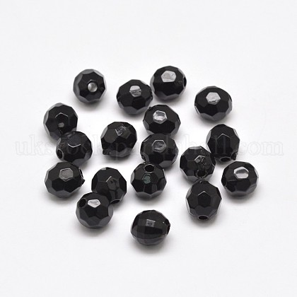 Faceted Round Acrylic Beads UK-MACR-D286-10mm-K-1