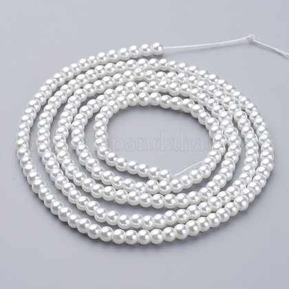 Glass Pearl Beads Strands UK-HY-4D-B01-1