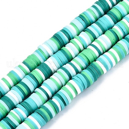 Handmade Polymer Clay Beads Strands UK-CLAY-R089-6mm-094-1