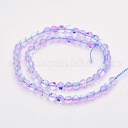 Round Synthetic Moonstone Beads Strands UK-G-M210-8mm-09-1