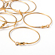 Golden Brass Hoop Earrings UK-X-EC108-4NFG-3