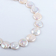 Flat Round Natural Baroque Pearl Keshi Pearl Beads Strands UK-PEAR-R015-16-1