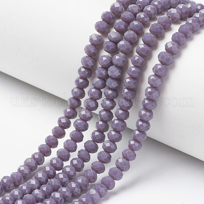 Opaque Solid Color Glass Beads Strands UK-EGLA-A034-P4mm-D11-1