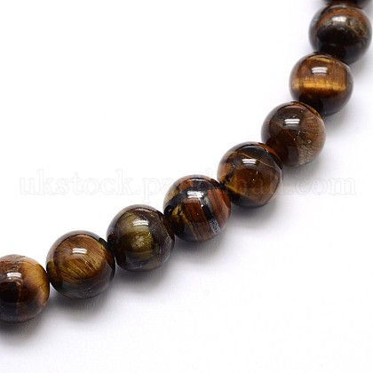 Natural Grade AB Tiger Eye Round Beads Strands UK-X-G-O047-02-6mm-1