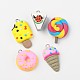 Lovely food set Polymer Clay Pendants/Links UK-CLAY-X0008-1