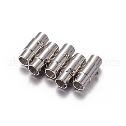 304 Stainless Steel Locking Tube Magnetic Clasps UK-STAS-H019-3-1
