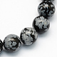 Natural Snowflake Obsidian Round Beads Strands UK-G-S172-8mm-1