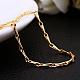18K Plated Tin Alloy Bar Link Chain Fine Necklaces UK-NJEW-BB10200-18G-2