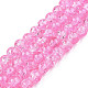 Spray Painted Crackle Glass Beads Strands UK-CCG-Q002-8mm-01-1