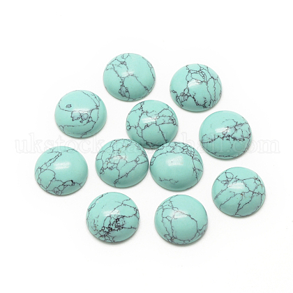 Synthetic Turquoise Cabochons UK-G-R416-12mm-44-1