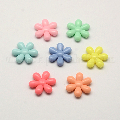 Opaque Acrylic Flower Beads UK-X-SACR-Q100-M052-1