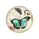 Butterfly Printed Glass Half Round/Dome Cabochons UK-GGLA-N004-25mm-C-2