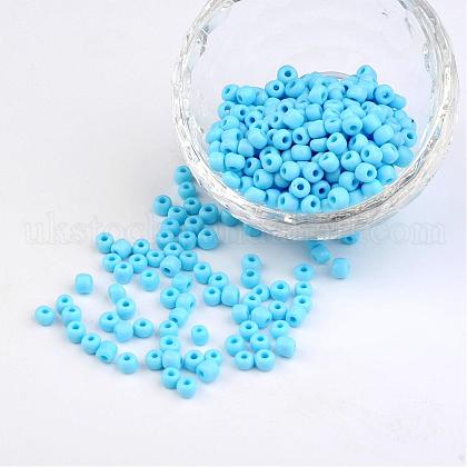 6/0 Opaque Colours Round Glass Seed Beads UK-X-SEED-A010-4mm-43-1