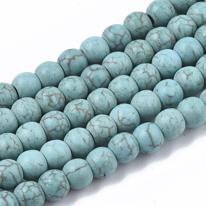 Synthetic Turquoise Beads Strands UK-TURQ-S192-4mm-2-1