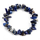 Unisex Chip Natural Lapis Lazuli Beaded Stretch Bracelets UK-BJEW-S143-07-2