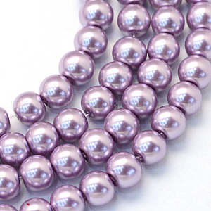 Baking Painted Pearlized Glass Pearl Round Bead Strands UK-HY-Q003-6mm-44