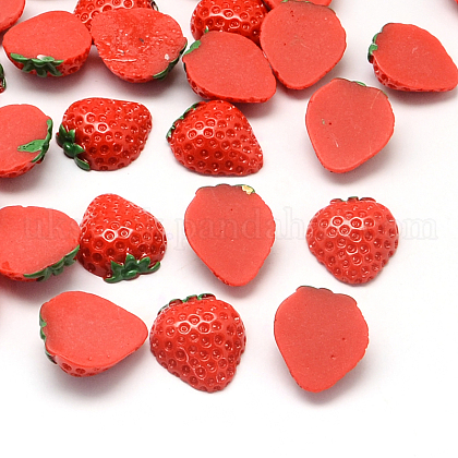 Strawberry Resin Cabochons UK-CRES-R183-09-K-1