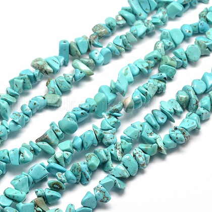Synthetic Turquoise Chip Bead Strands UK-X-G-M205-77-1