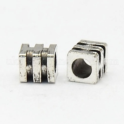 Cube Brass Spacer Beads UK-X-KK-P008-32-NF-1