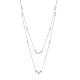 Sterling Silver Shell Pearl Two-Tiered Necklaces UK-NJEW-F188-03-1