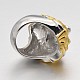 Lion Personalized Retro Men's 316 Stainless Steel Wide Band Finger Rings&nbsp;UK-RJEW-J066-18-19mm-4