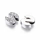 Alloy Initial Slide Charms with Grade A Rhinestones UK-ALRI-R032-S-FF-2