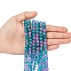 Spray Painted Crackle Glass Beads Strands UK-CCG-Q002-8mm-06-4