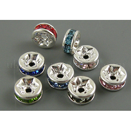Brass Rhinestone Spacer Beads&nbsp;UK-X-RSB037NF-1