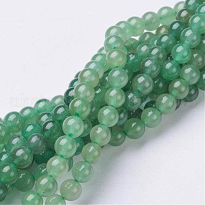 Natural Green Aventurine Beads Strands UK-GSR6mmC024-1