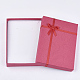 Jewelry Cardboard Boxes with Flower(Color Random Delivery) and Sponge Inside UK-CBOX-R023-1-3